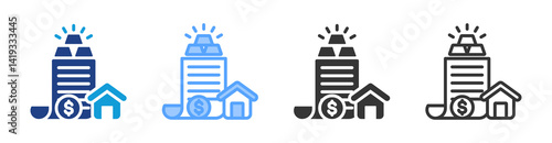 Tangible Asset icon set multiple style collection