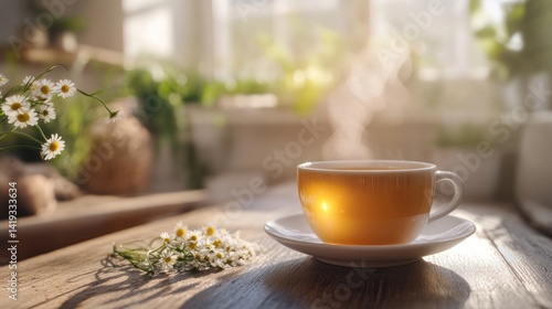 Wallpaper Mural Golden Hour Tea: A Serene Morning Ritual Torontodigital.ca