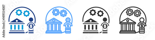 Investments Clients icon set multiple style collection