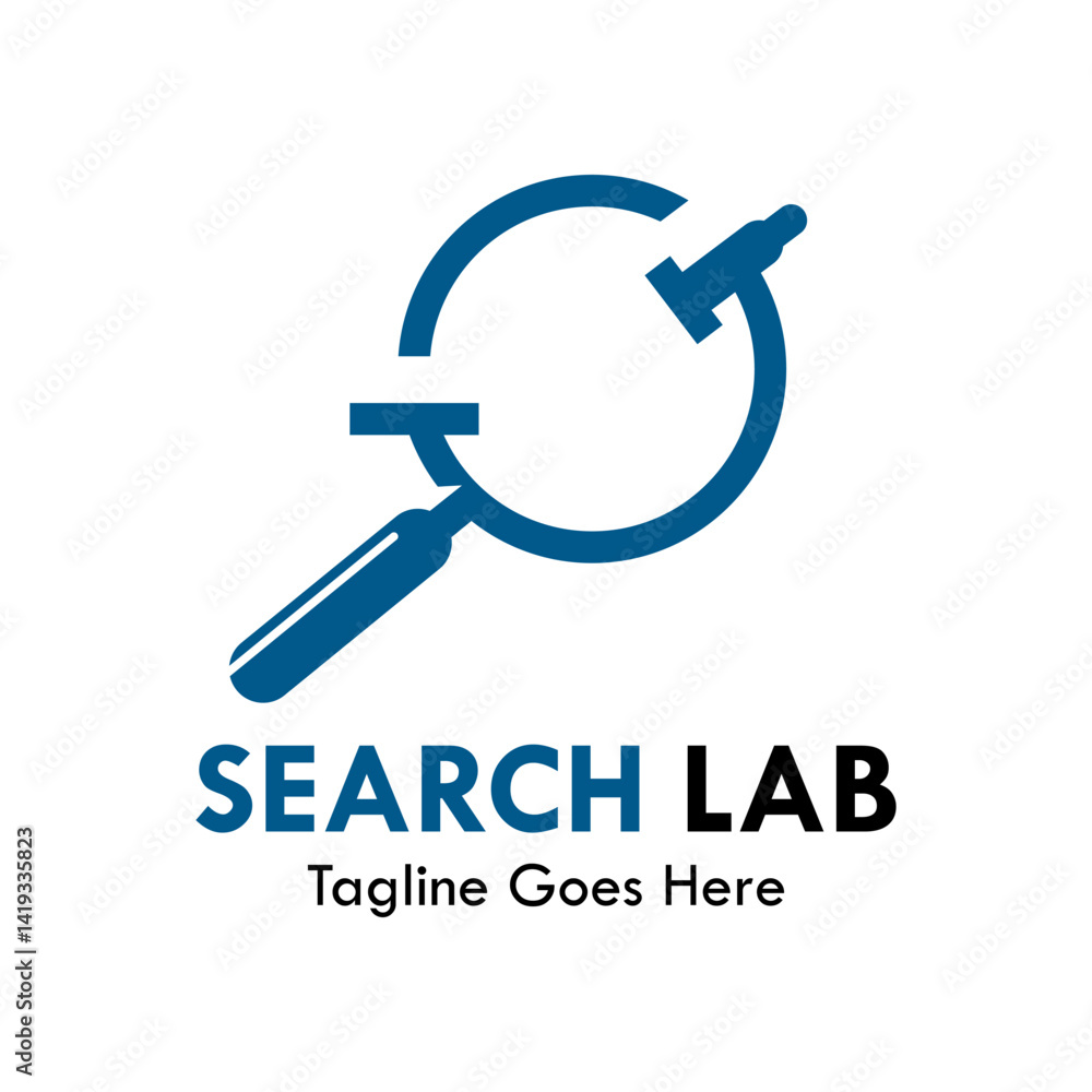 Search lab design logo template illustration