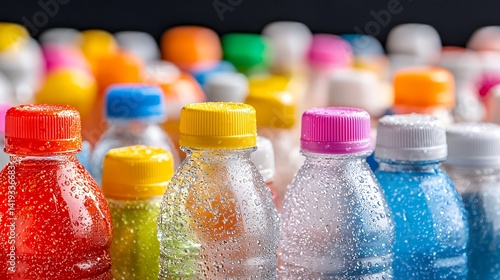 Wallpaper Mural Close up of colorful chilled water bottles Torontodigital.ca