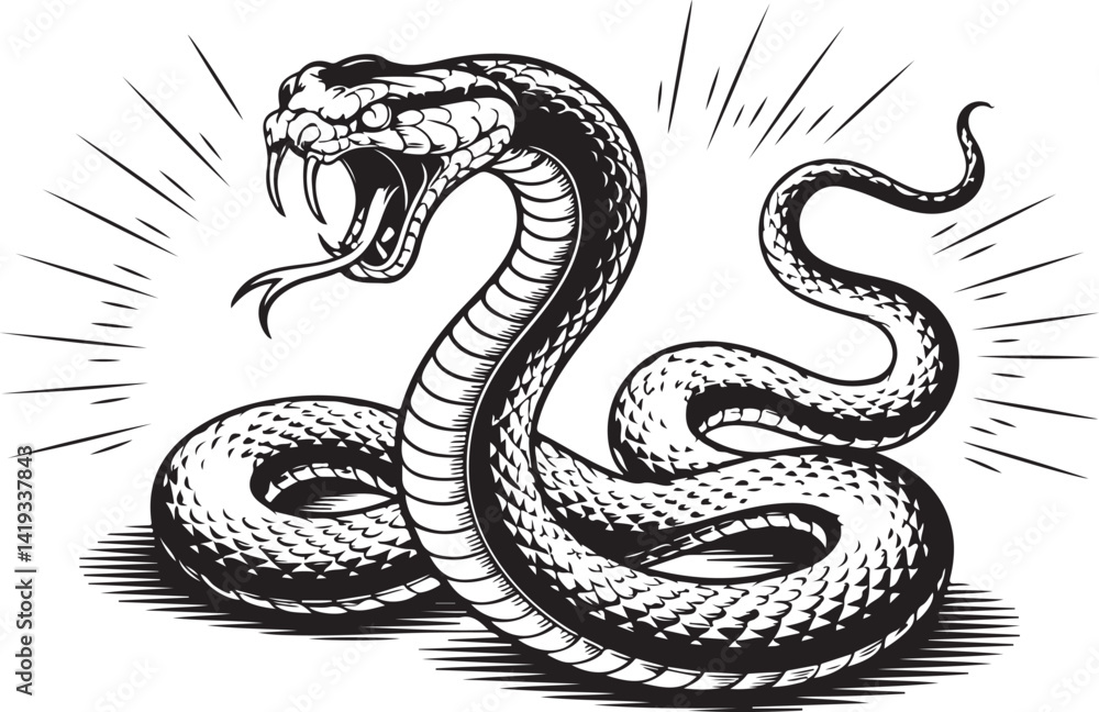 Obraz premium Snake silhouette Illustration