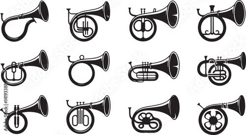 Brass Horns Silhouette Collection