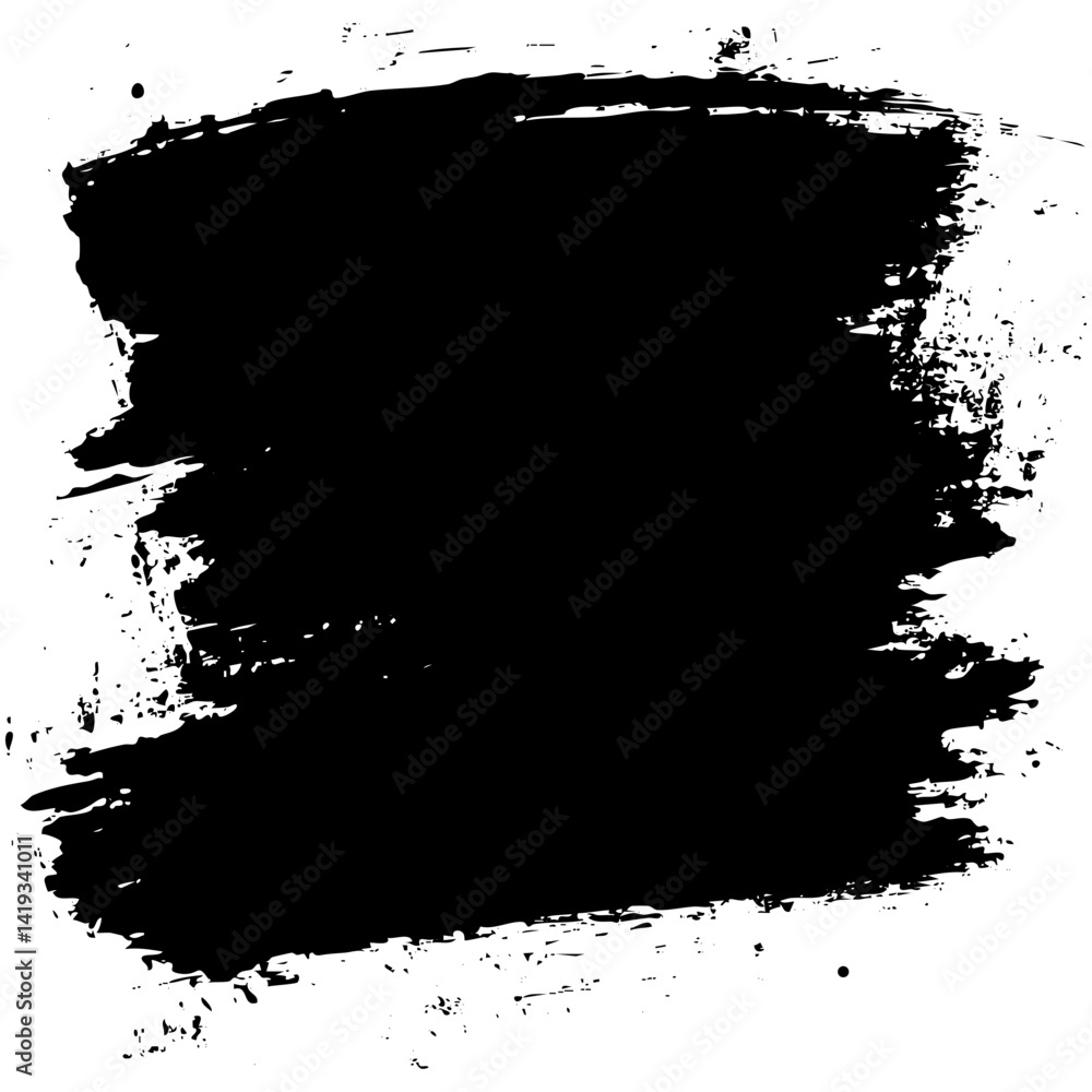 Black paint splash on white background showcasing artistic brushstroke texture Black paint splash on white background showcasing artistic brushstroke texture