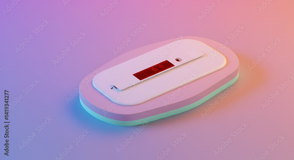 Closeup Of Blood Analysis Strip On Sensor Pad Closeup Of Blood Analysis Strip On Sensor Pad
