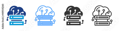 Database icon set multiple style collection