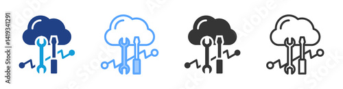 Developer Service icon set multiple style collection