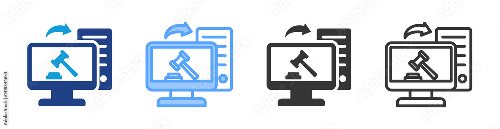 Legal Coding icon set multiple style collection Legal Coding icon set multiple style collection