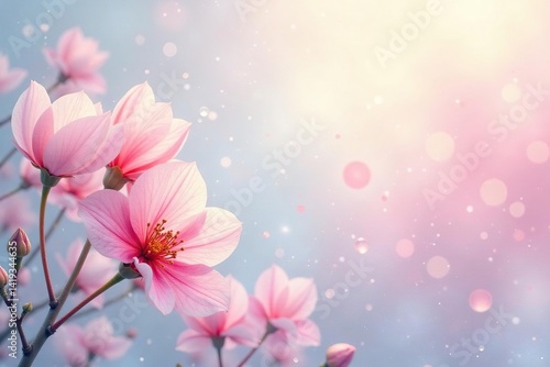 Delicate watercolor floral design, pastel hues, soft focus , flora, artwork