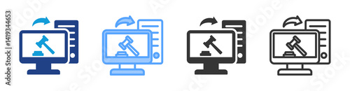 Legal Coding icon set multiple style collection