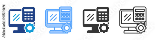 Computation icon set multiple style collection