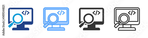 Programming Language icon set multiple style collection