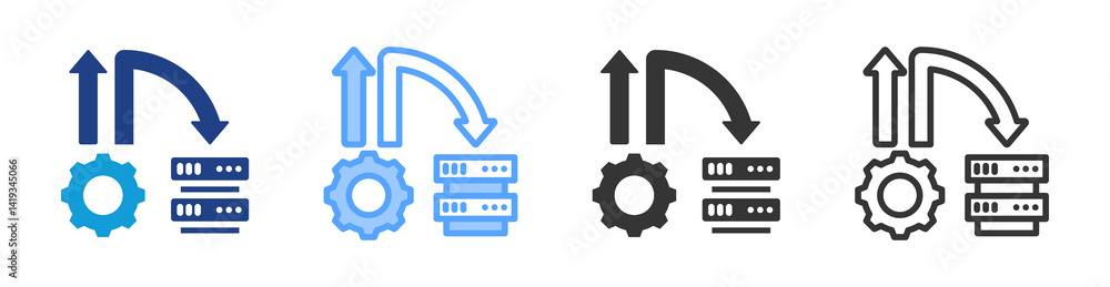 Fototapeta premium Software Development icon set multiple style collection