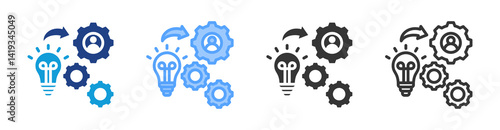 Implementation System icon set multiple style collection