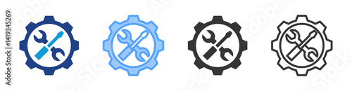 Maintainability icon set multiple style collection