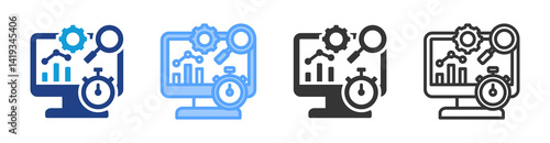 Measure System icon set multiple style collection