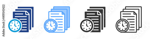 Temporary Files icon set multiple style collection