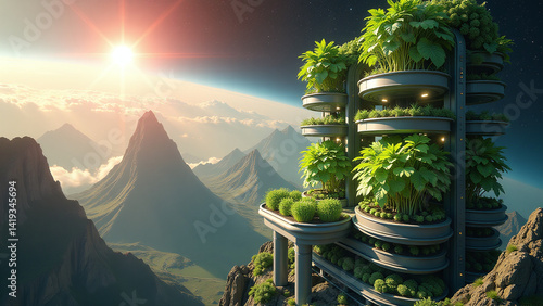 advanced agricultural systems utilize vertical farming futuristic solar