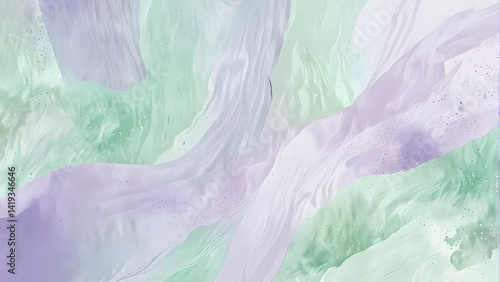 Wallpaper Mural Abstract watercolor background with soft pastel gradients blending mint green and lavender, subtle paper grain texture for minimalist wedding invitations or digital art Torontodigital.ca
