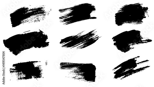 Black brush strokes collection for artistic design and creative projects