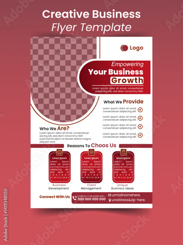 Clean and professional creative business flyer design.