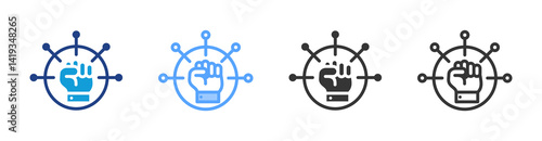 Autonomy icon set multiple style collection