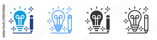 Creativity icon set multiple style collection