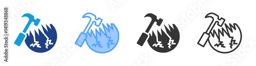 Impact icon set multiple style collection