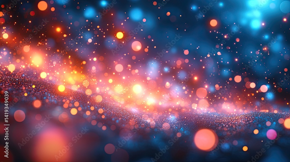 Fototapeta premium Sparkling Energy Flow, Abstract Background