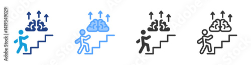 Self Improvement icon set multiple style collection