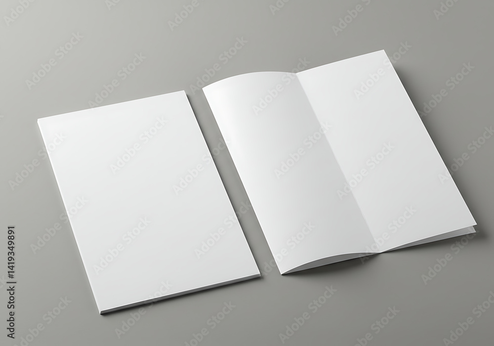 Blank trifold brochure mockup template for design and advertising display Blank trifold brochure mockup template for design and advertising display