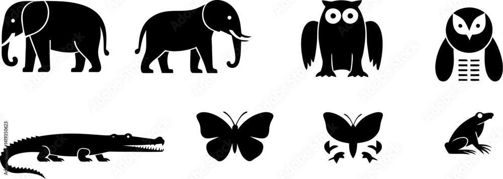 Naklejka premium Wildlife Animal Icon Collection