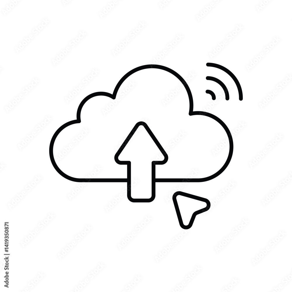 Data Upload Vector icon Data Upload Vector icon