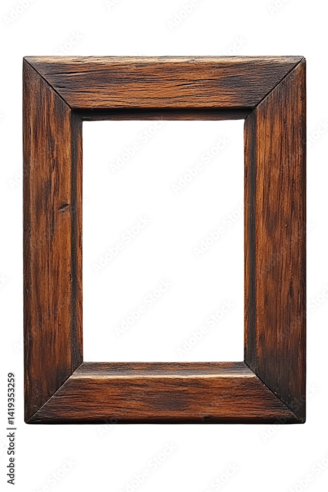 wooden poster frame isolated. cut out element on transparent background wooden poster frame isolated. cut out element on transparent background