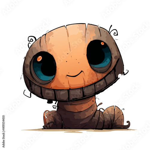 Vector illustration of a lumpy lurker with uneven, misshapen body, creepy crawler