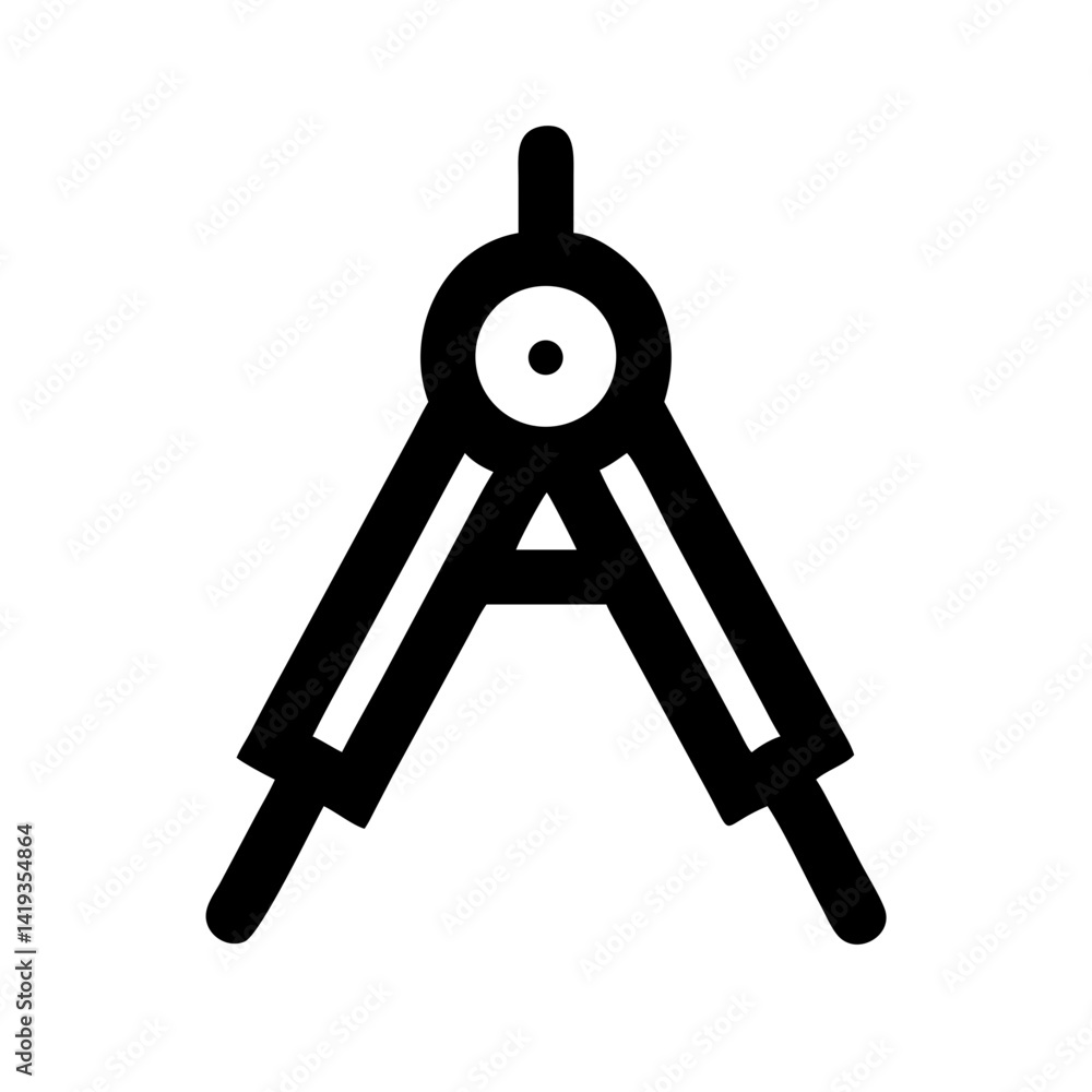Compass for Technical Drawing Icon Design Compass for Technical Drawing Icon Design