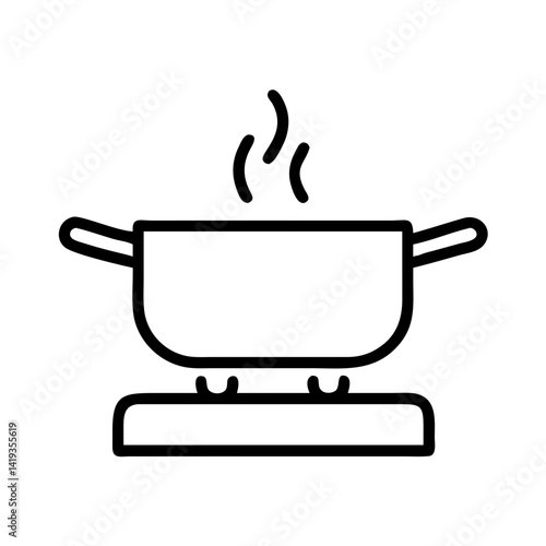 Cooking Pot on Gas Stove Icon Design