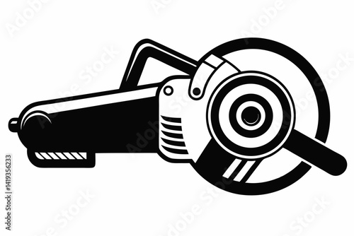 angle grinder silhouette line art vector illustration