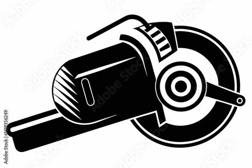 angle grinder silhouette line art vector illustration
