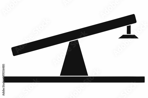 balance beam silhouette line art vector illustration
