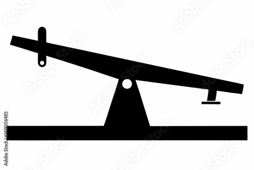 balance beam silhouette line art vector illustration