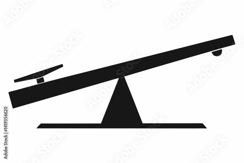 balance beam silhouette line art vector illustration