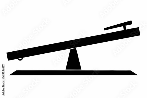 balance beam silhouette line art vector illustration