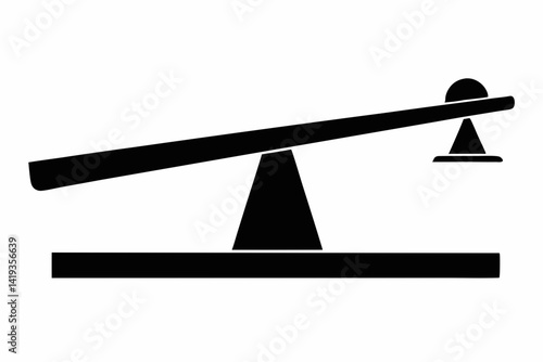 balance beam silhouette line art vector illustration