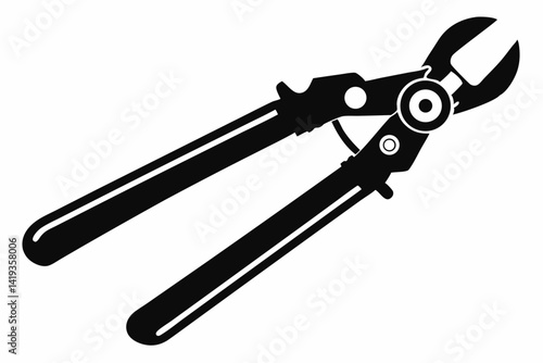 bolt cutter silhouette line art vector illustration