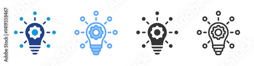 Invention icon set multiple style collection