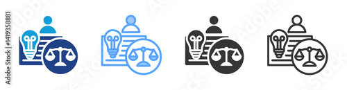 Patent Attorney icon set multiple style collection