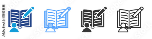 Author icon set multiple style collection