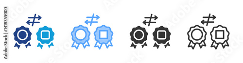 Counterfeit Trademark icon set multiple style collection