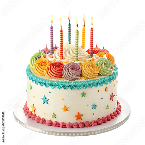 birthday cake isolated on white